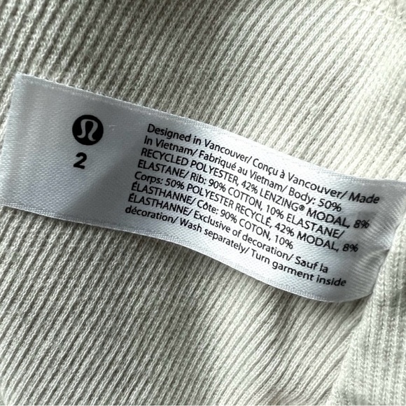 Lululemon Softstreme Ribbed-Hem Pullover Natural Ivory Size 2 - Picture 6 of 9